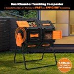 Dual Chamber Compost Tumbler with Easy Assembly