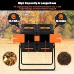 Dual Chamber Compost Tumbler with Easy Assembly