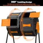 Dual Chamber Compost Tumbler with Easy Assembly