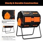 Dual Chamber Compost Tumbler with Easy Assembly
