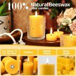 6 Pack 100% Pure Beeswax Dripless Pillar Candles