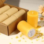6 Pack 100% Pure Beeswax Dripless Pillar Candles