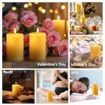 6 Pack 100% Pure Beeswax Dripless Pillar Candles