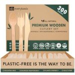 300 Count Compostable Wooden Utensil Set
