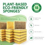 Eco-Friendly Biodegradable Kitchen Sponges - 18 Pack