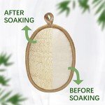 Natural Loofah Exfoliating Body Scrubber, Made with Eco-Friendly and Biodegradable Shower Luffa Sponge, Bath Shower Loofah Sponge for Women and Men, for Face and Body