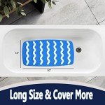 SAFELAND Patented Non-Slip Bath, Shower, Tub Mat, TPR Material, Eco-Friendly, Non-PVC, Color Combo, Machine Washable, Durable, with Powerful Gripping Suction Cups, Wave-254 (17"x30")