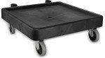 Carlisle FoodService Products E-Z Glide Warewashing Rack Dolly Dishwashing Rack Dolly with Drain and Handle for Kitchen and Restaurants, Plastic, 22.5 X 22.5 X 8 Inches, Black