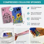 Blumix Ultimate Cleaning Kit, 7 Piece: Includes 2 Swedish Dishcloths, 2 Cellulose Sponges, 2 Glass Cleaning Microfiber Cloths, 1 Scrubbing Cloth; Eco & Travel Friendly, Cute & Strong Cleaning