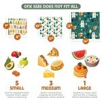 Akeeko Reusable Beeswax Food Wraps - Assorted 9 Packs, Eco-Friendly Reusable Wrap, Biodegradable, Zero Waste, Organic Cloth, Sustainable, Plastic-Free Food Storage, 1Large, 3Medium, 5Small Sizes