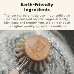 Zero Waste MVMT Dish Washing Bundle Kit | Eco-Friendly Solid Dish Soap, Cedar Soap Tray, Bamboo Pot Brush | Organic, Vegan, Non-Toxic Dish Soap | 3pc. Set