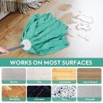 Matthew Microfiber Cloth Mop Compatible with Ceda Microfiber Cloth Mop Refill Commercial Mop Replacement 54" Stainless Steel Handle with 2 Wet Mop Heads w/1 Handle Incl.2Pcs Microfiber Cloth-Green