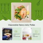 ECOLipak 125 Pack Compostable Square Plates, 6 inch Disposable Paper Plates, Eco-friendly Heavy Duty Biodegradable Sugarcane Plates