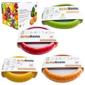 ACHYHAVIN Reusable Avocado Saver and Onions Storage - Set of 4 Fruit and Vegetable Anti-Oxidation Storage Box for Fridge - Ideal for Garlic,Lemons,Potatoes.