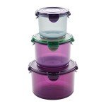 Lock & Lock ECO Food Storage Airtight Container Set with Lids, BPA Free, Round, 6 Piece, Assorted Colors