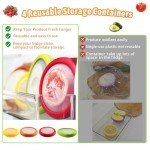ACHYHAVIN Reusable Avocado Saver and Onions Storage - Set of 4 Fruit and Vegetable Anti-Oxidation Storage Box for Fridge - Ideal for Garlic,Lemons,Potatoes.