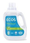 ECOS Laundry Detergent Liquid, 100 Loads - Dermatologist Tested Laundry Soap - Hypoallergenic, EPA Safer Choice Certified, Plant-Powered - Lemongrass, 100 Fl Oz