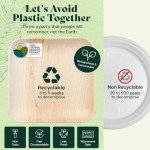 Chic Leaf Compostable & Biodegradable Palm Leaf Disposable Bamboo Plates - Disposable Party Plates for Appetizers - Party Supplies (10 & 7 Inch Square)
