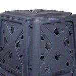 Redmon Outdoor Compost Bin with Lift Off Lid, 4-Door Access & Vent Holes, 65 Gallon