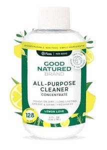 Good Natured Brand All-Purpose Cleaner Concentrate | Multi-Surface Cleaner | Natural Lemon Essential Oil | Multipurpose Cleaner Concentrate All Surfaces | Lemon Love | 8oz makes 128oz