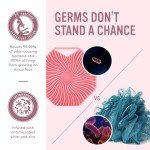 Sud Scrub® Antimicrobial Silicone Body Scrubber, Exfoliating Body Scrubber for Sensitive Skin, Eco Friendly Shower Scrubber for Body, Silicone Body Brush for Showering, Pink