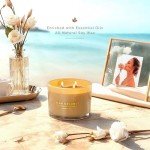 Glowence Coconut Scented Candle - 100% Natural Soy Wax - Large 3 Wick Jar Candle - Up to 40 Hours Burning Time - Aromatherapy Candles for Home - Housewarming Gift for Men and Women