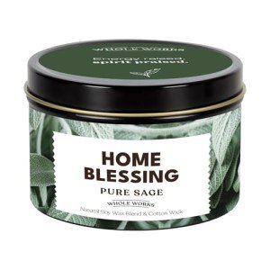 Premium Pure Sage Candle, Natural Soy Wax with Cotton Wick, Phthalate-Free Scent, 35-Hour Burn, Aromatherapy Candle for Home Blessing & Energy Cleansing, New Home Housewarming Candle Gift 6oz
