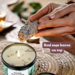 Premium Pure Sage Candle, Natural Soy Wax with Cotton Wick, Phthalate-Free Scent, 35-Hour Burn, Aromatherapy Candle for Home Blessing & Energy Cleansing, New Home Housewarming Candle Gift 6oz