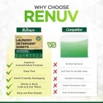 Renuv Laundry Detergent Sheets up to 100 Loads - Eco Friendly, Sustainable, Biodegradable & Liquidless Strips, 50 Sheets