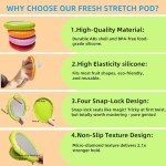 4 Pack Reusable Silicone Food Storage Containers - Avocado Saver & Onion Storage, BPA-Free, Fruit and Vegetable Anti-Oxidation Storage Box, Prevent Flavor Mixing, Fresh Pod for Fridge, Keep Fresh