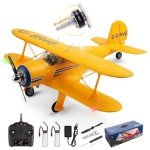 CKYSCHN WLtoys A300 4-Ch RC Plane, Beechcraft D-17 RC Airplanes with Lights, 6G/3D Brushless RC Planes with 2 Batteries, 2.4G Remote Control RC Airplanes Gifts for Adults