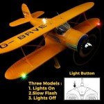 CKYSCHN WLtoys A300 4-Ch RC Plane, Beechcraft D-17 RC Airplanes with Lights, 6G/3D Brushless RC Planes with 2 Batteries, 2.4G Remote Control RC Airplanes Gifts for Adults