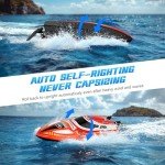 RC Boat for Kids and Adults, Remote Control Boat for Pool Lake River and Sea, 30KPH High Speed Ship Toy with 3 Speed Levels, Self-Righting, Waterproof and One Key Demo 2 Rechargable Batteries