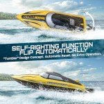BEZGAR Remote Control Boat for Kids - 2.4GHz Fast RC Boat with LED Lights & Portable Suitcase for Pools, Lakes & Salt Water, Summer Water Toys Gifts for Boys & Girls Age 6 7 8-12 Years Old