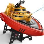 SYMA Remote Control Boat, Big RC Firefighter Boat for Adults and Kids 8-12 with 40 Mins Run Time (2 Batteries), 15 km/h High Speed and Low Battery Warning, Pool Water Toys for Boys Girls