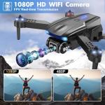 Naseto Drone with Camera 1080P for Kids Adults, Foldable HD FPV Mini Drone with 2 Batteries, One Key Take Off/Land, Altitude Hold, Headless Mode, 360°Flip, Gestures Selfie, 3 Speed Mode, Waypoint Fly