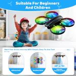 RC Drone for Kids and Beginner, Small RC Quadcopter with Lights and 3D Flip, Altitude Hold, Headless Mode, Propeller Full Protect, Easy to Fly Toys Drone for Kids Boys and Girls Gift (Black)