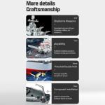 GoolRC Remote Control Warship RC Military Battleship, 1:390 Scale Remote Control Boat for Lakes and Rivers, 2.4GHz RC Armed Cruiser Boat Model with Low Battery Alarm for Adults