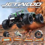Jetwood 1/16 Fast Remote Control Car for Adults, Electric 4WD RTR RC Cars, High Speed RC Truck Gifts for Boys, Max 38 kph Offroad RC, JC16W with 2 Batteries