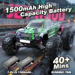 Jetwood 1/16 Fast Remote Control Car for Adults, Electric 4WD RTR RC Cars, High Speed RC Truck Gifts for Boys, Max 38 kph Offroad RC, JC16W with 2 Batteries