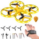Awaiymi 2024 Upgraded Hand Controlled Drone for Kids Small Rc Quadcopter Aircraft With Smart Watch, Cool LED Remote Control Drone 360° Flips, 3 Modes, 2 Larger Capacity Batteries