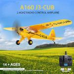 Park10 Toys RC Plane Upgrade 5 Channels 3D/6G J3-CUB RC Airplane for Adults 1406 Brushless Motor Outdoor Stunt RC Glider with Spare Propeller and 2 Batteries (Yellow)