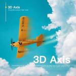 Park10 Toys RC Plane Upgrade 5 Channels 3D/6G J3-CUB RC Airplane for Adults 1406 Brushless Motor Outdoor Stunt RC Glider with Spare Propeller and 2 Batteries (Yellow)