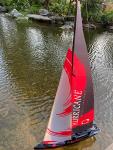 Ssccgym Hurricane RC Sailing Boat, 84" Inch, Wind-Powered, DIY Assembly, Adults & Kids, Black