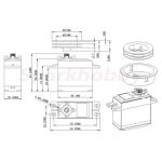 SPARKHOBBY SW22HV 68g for KingMax Waterproof Winch Steering Servo Programmable Turn 1.5~7T Digital High Voltage Metal Gear for RC Sailing Boat (with 5T Metal Winch)
