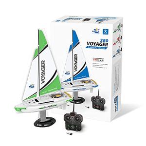 PLAYSTEAM Voyager 280 RC Controlled Wind Powered Sailboat in Green -17.5" Tall