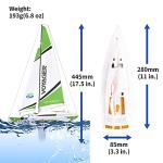 PLAYSTEAM Voyager 280 RC Controlled Wind Powered Sailboat in Green -17.5" Tall