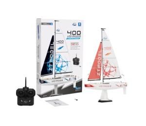 PLAYSTEM Voyager 400 RC Controlled Wind Powered Sailboat in Red - 26" Tall