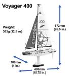 PLAYSTEM Voyager 400 RC Controlled Wind Powered Sailboat in Red - 26" Tall