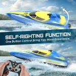 BEZGAR Remote Control Boat for Kids - 2.4GHz Fast RC Boat with LED Lights & Portable Suitcase for Pools, Lakes & Salt Water, Summer Water Toys Gifts for Boys & Girls Age 6 7 8-12 Years Old